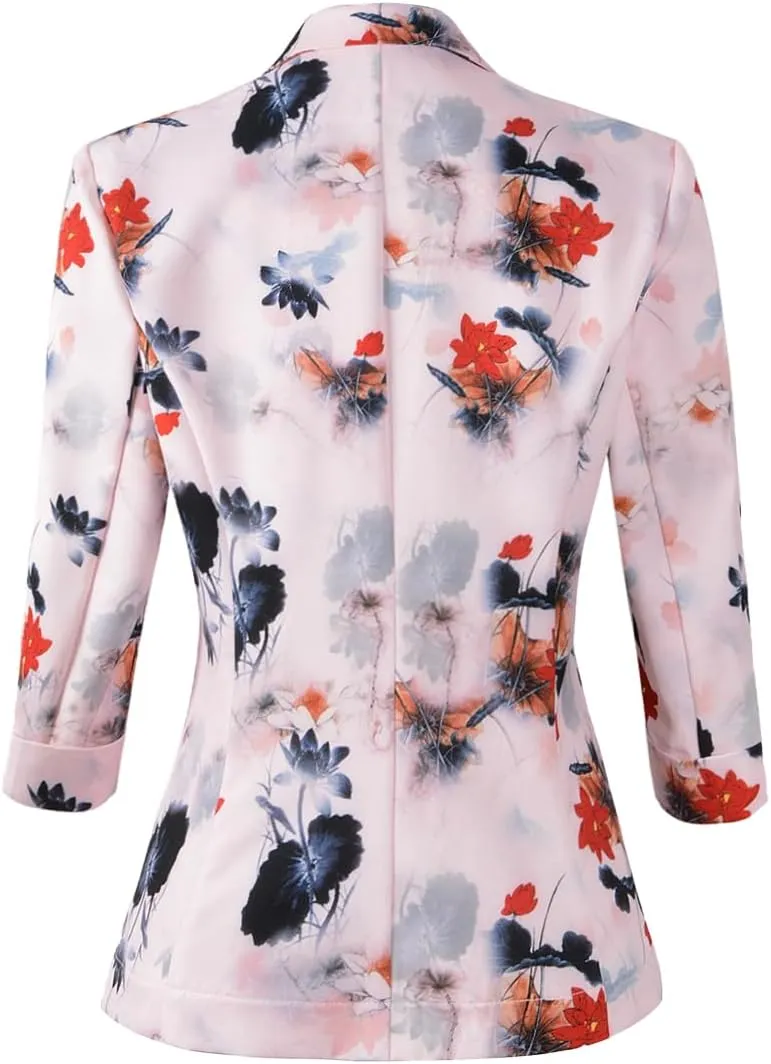 Beninos Womens 3/4 Sleeve Lightweight Office Work Suit Jacket Blazer