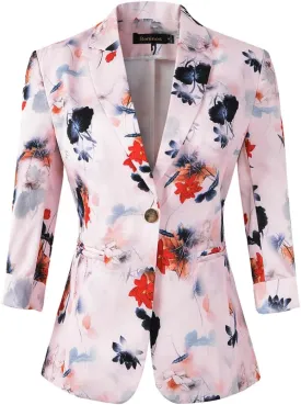 Beninos Womens 3/4 Sleeve Lightweight Office Work Suit Jacket Blazer