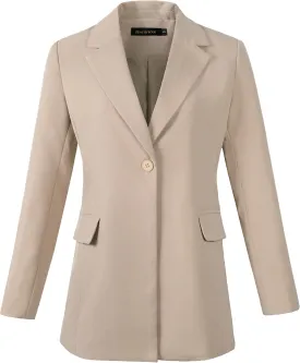 Beninos Womens Long Sleeve Blazers Business Casual Solid Lightweight Suit Jacket Office Blazer