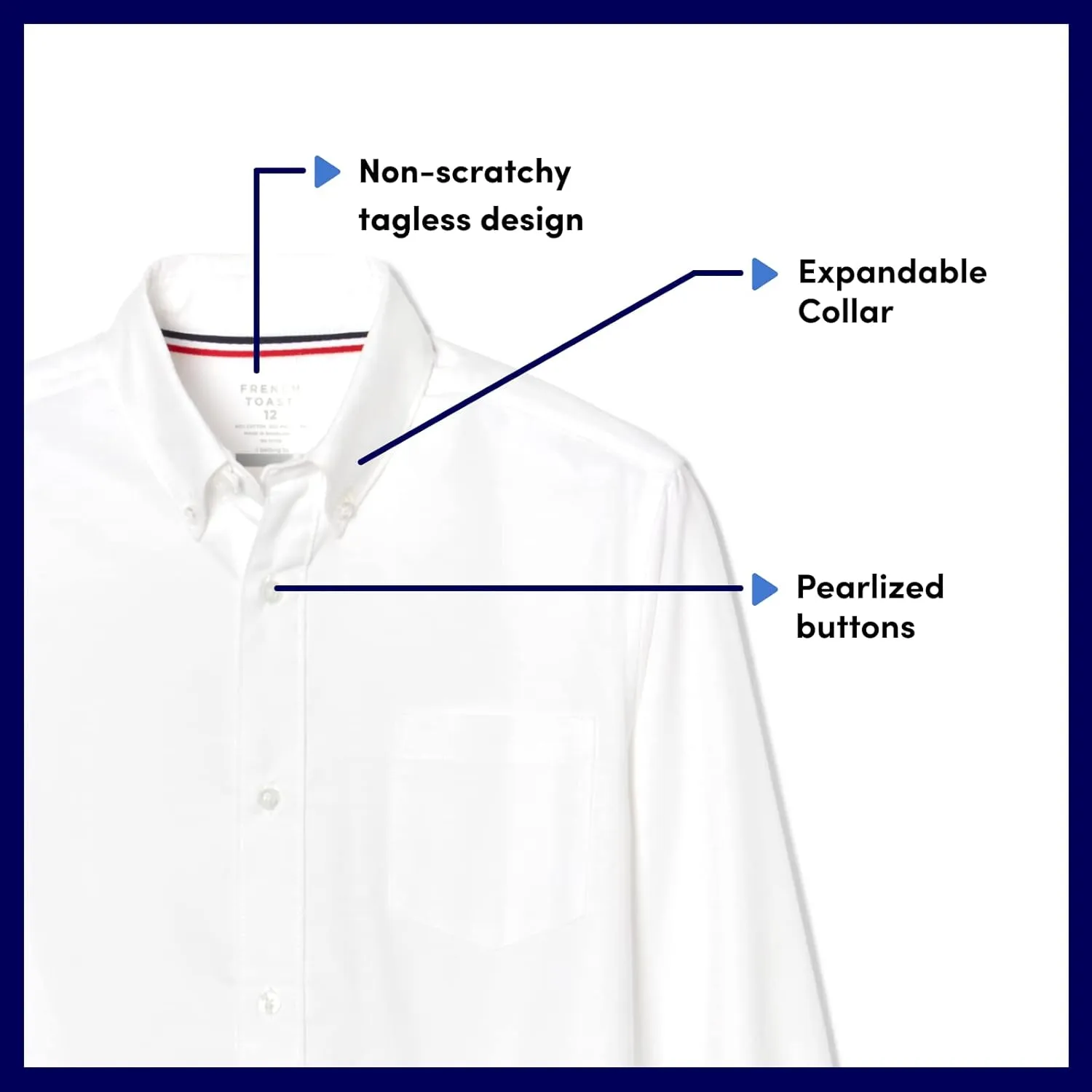 French Toast Boys' Short Sleeve Oxford Dress Shirt (Standard & Husky)