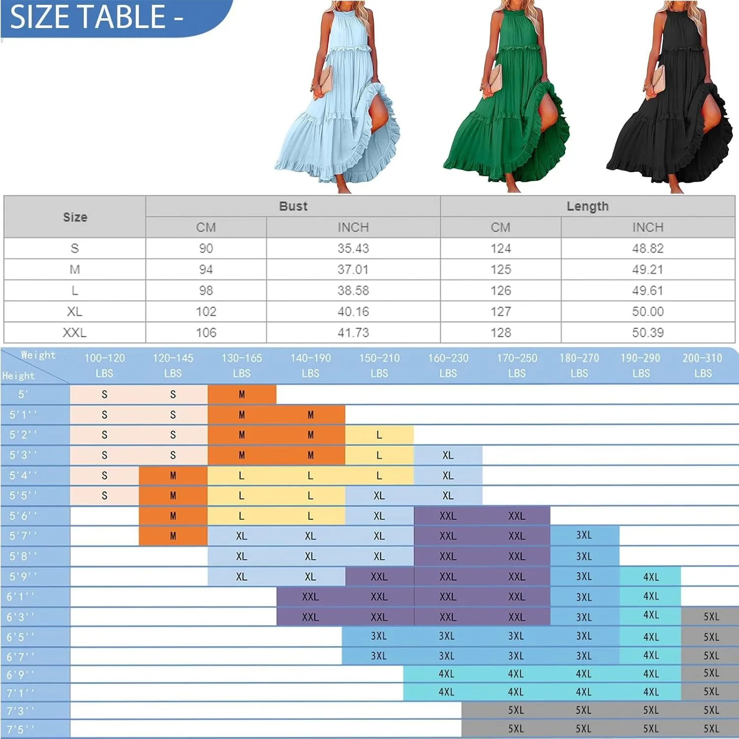 Halter Dresses for Women Smocked Tiered Flowy Swing Maxi Dresses Summer Cocktail Formal Wedding Guest Dress w/Pockets