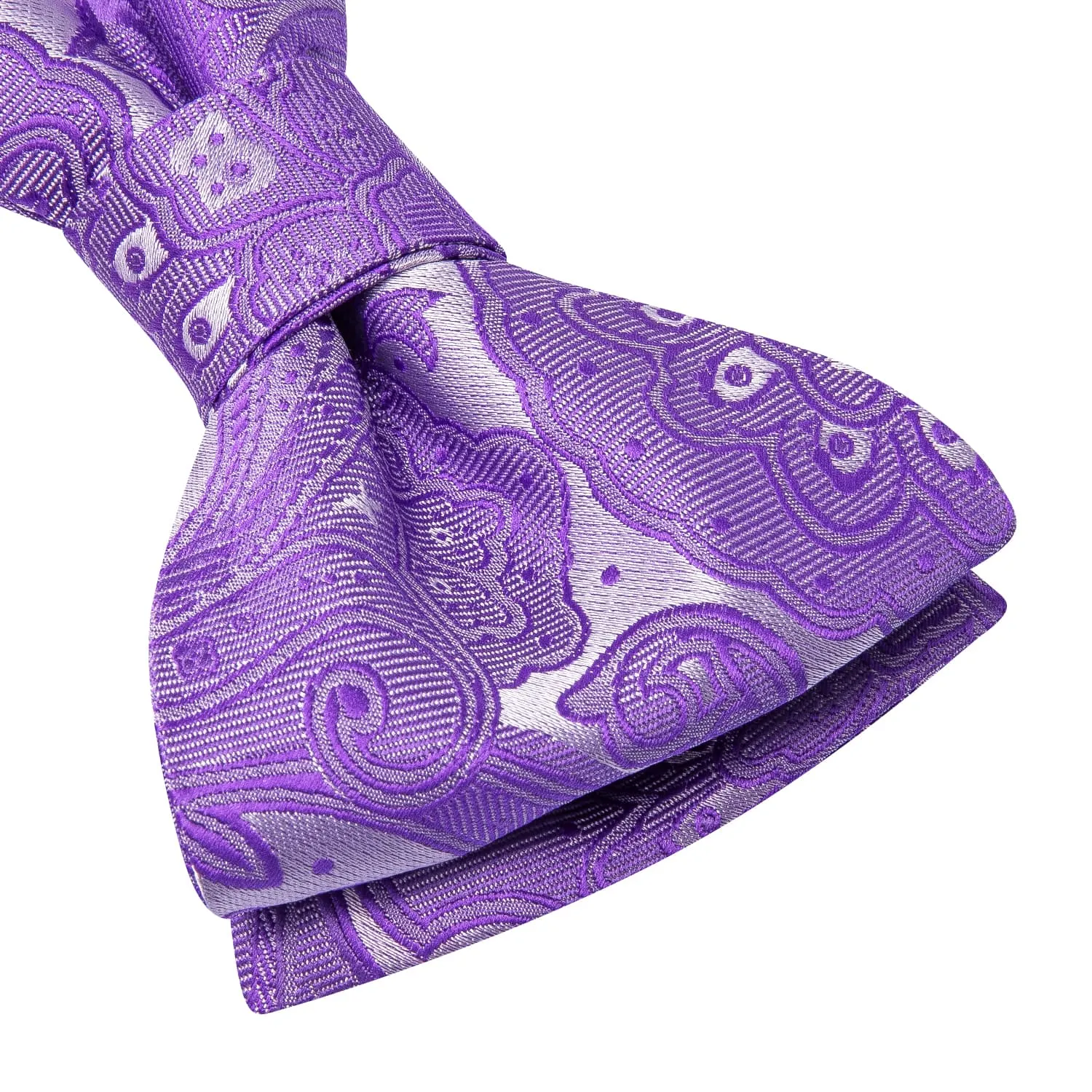 Hi-Tie Bowtie Periwinkle Purple Floral Purple Tie Hanky Cufflinks Set