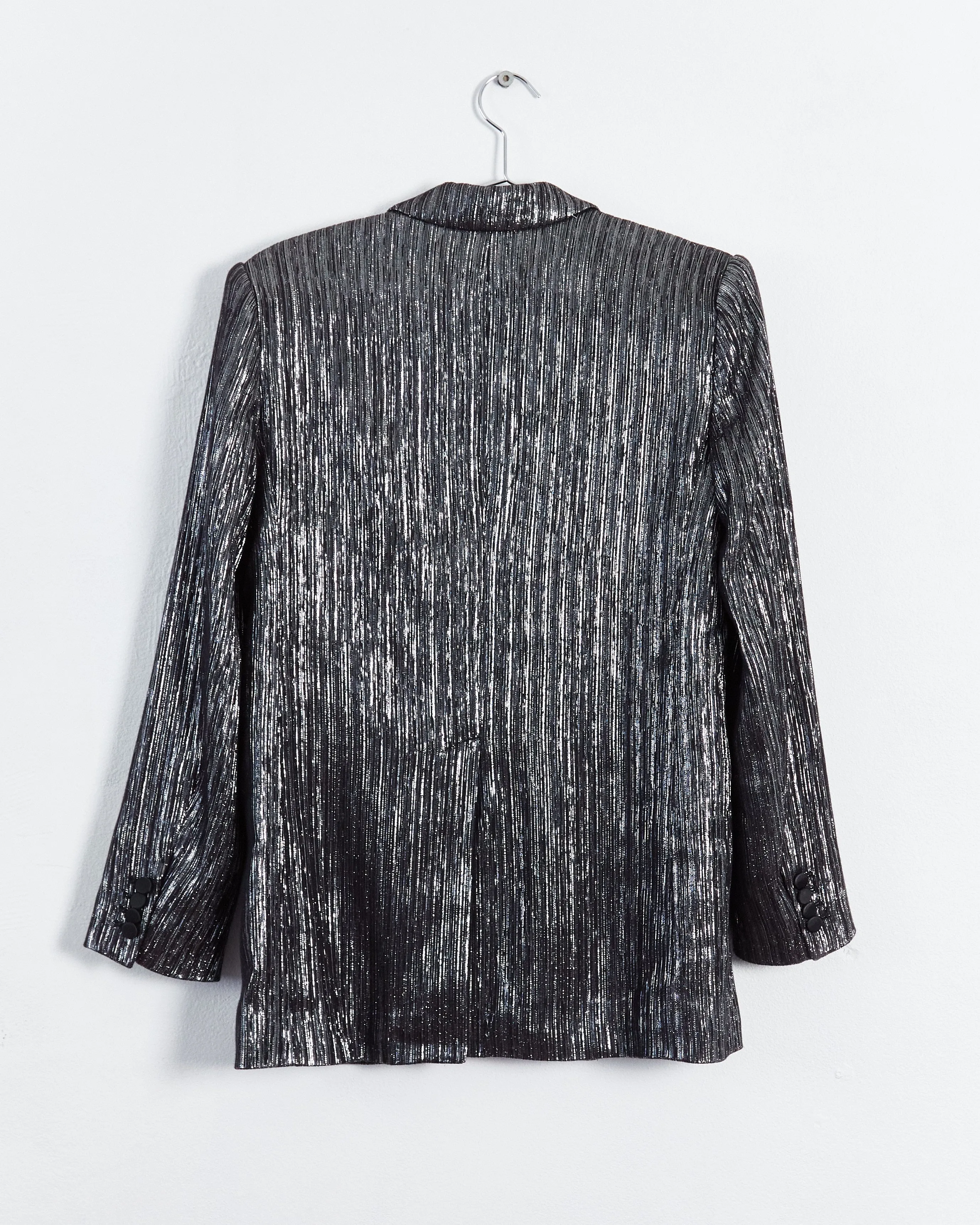 Isabel Marant 'datja' metallic single breasted blazer, silver, 6