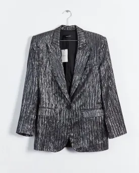 Isabel Marant 'datja' metallic single breasted blazer, silver, 6