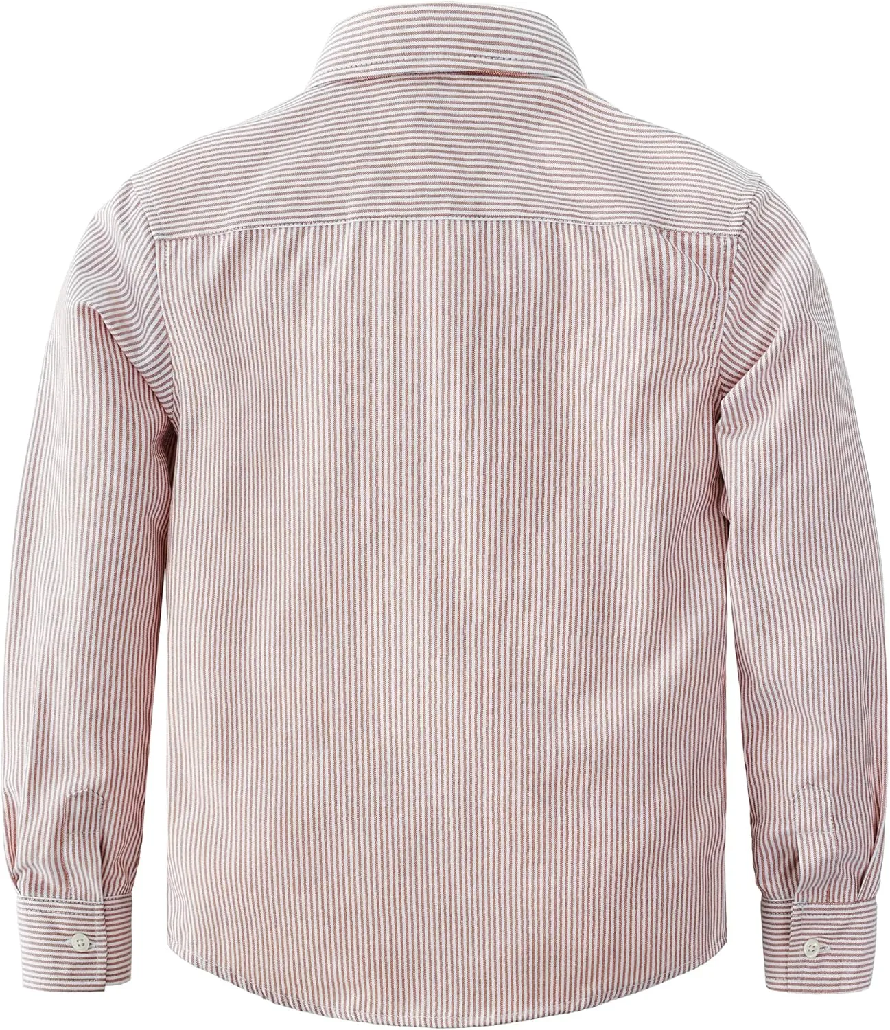 JOGAL Boys Long Sleeve Oxford Dress Shirts Casual Button Down Shirts Striped Tops for 6-14 Years