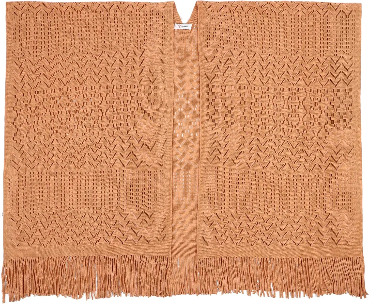 Knit Shawl Wrap for Women - Soul Young Ladies Fringe Knitted Poncho Cardigan Cape