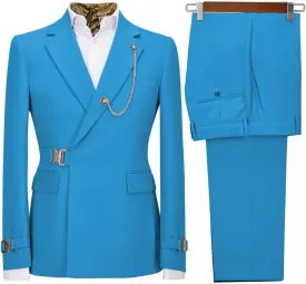 Men's 2 Pieces Suit Solid One Button Slim Fit Single Breasted Party Blazer Pants Set