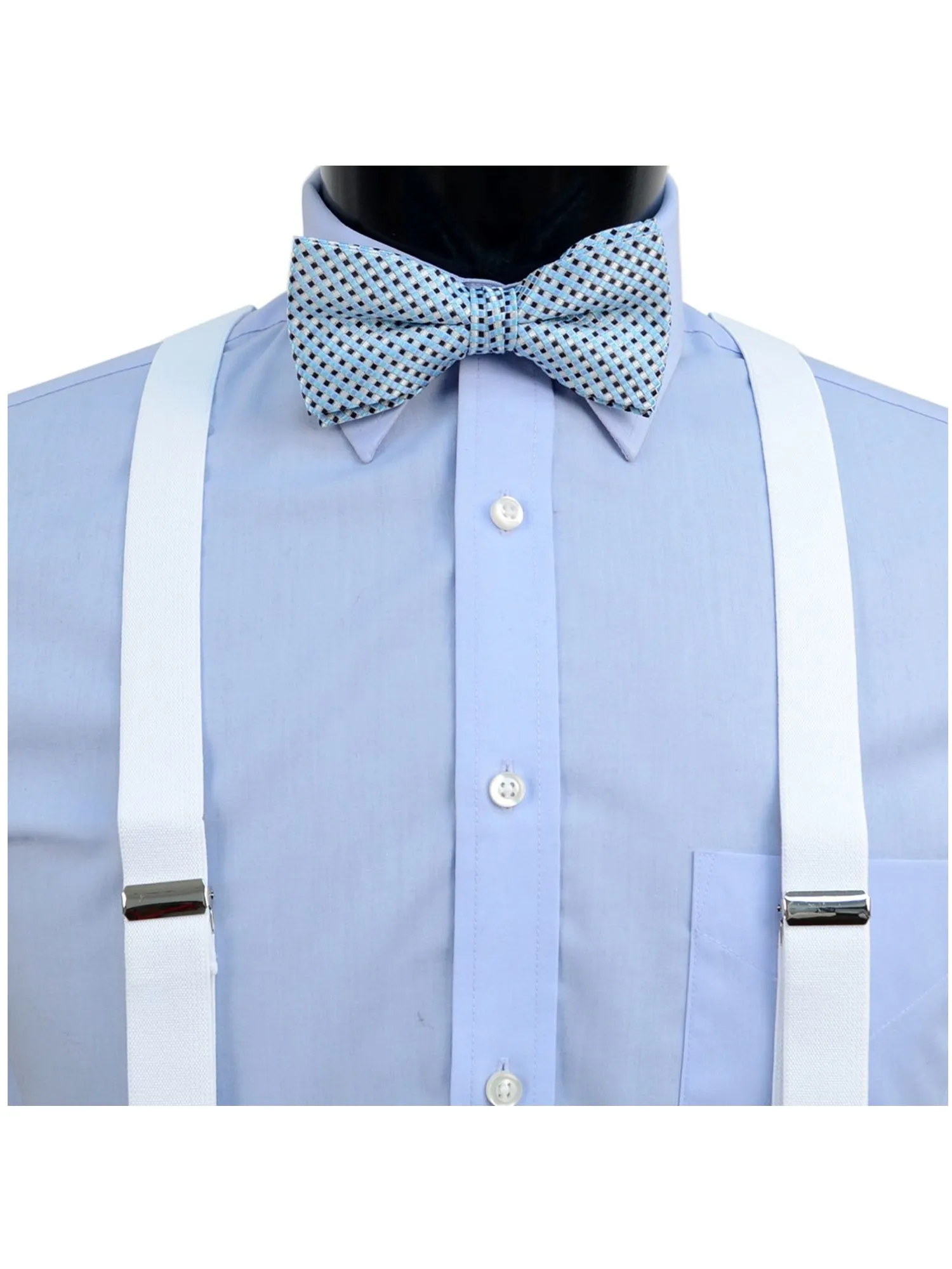 Men's 3 PC Clip-on Suspenders, Bow Tie & Hanky Sets