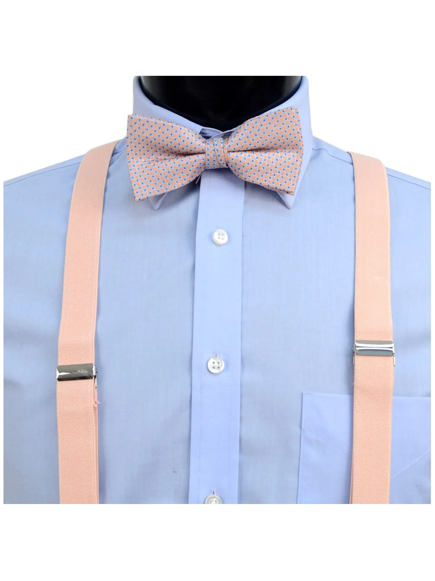 Men's 3 PC Clip-on Suspenders, Bow Tie & Hanky Sets