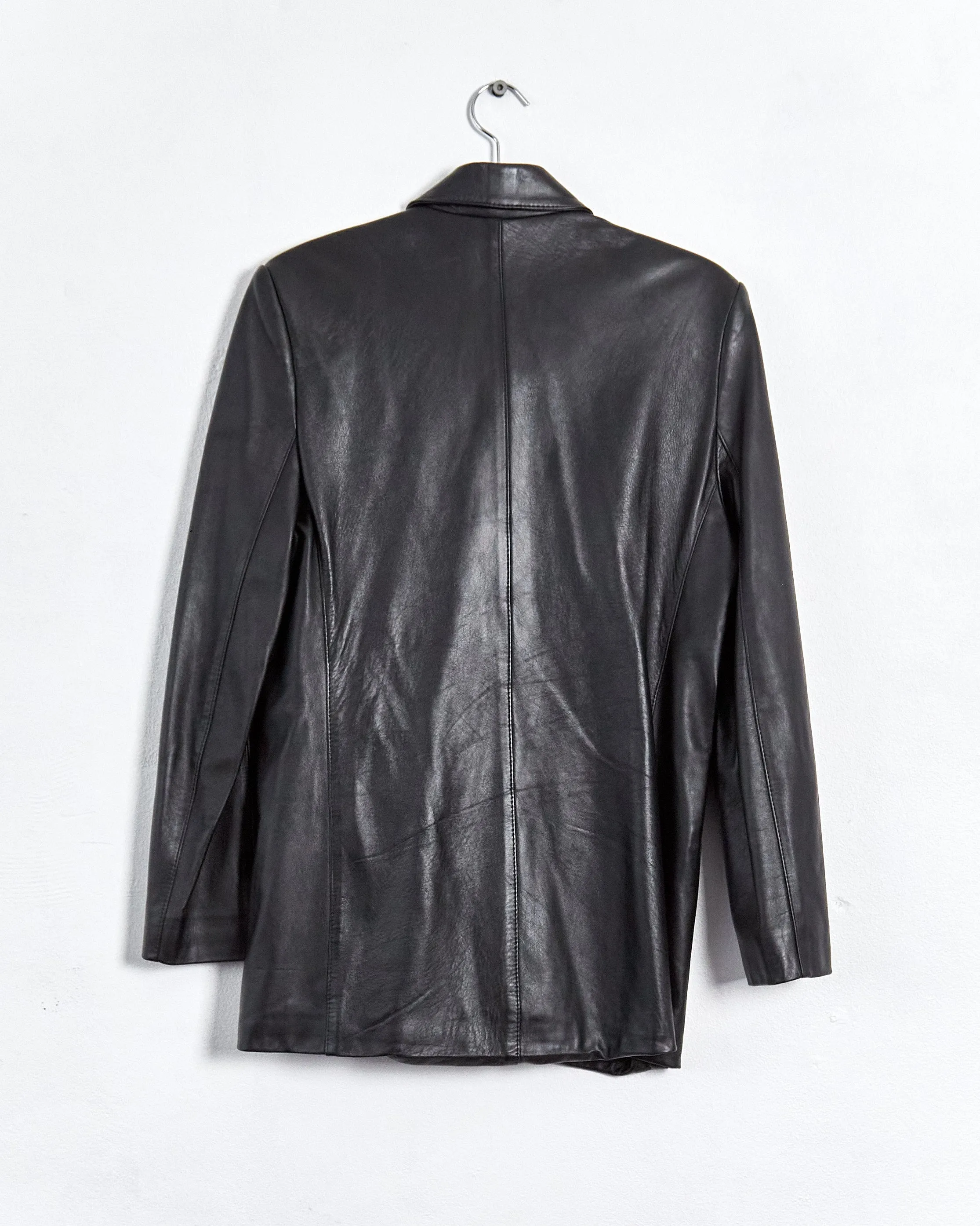 Michael Lo Sordo 'boy' leather blazer, black, 8