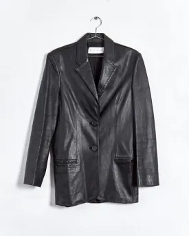 Michael Lo Sordo 'boy' leather blazer, black, 8