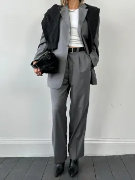 Versace Single Breasted Relaxed Wool Suit - 42R/W30