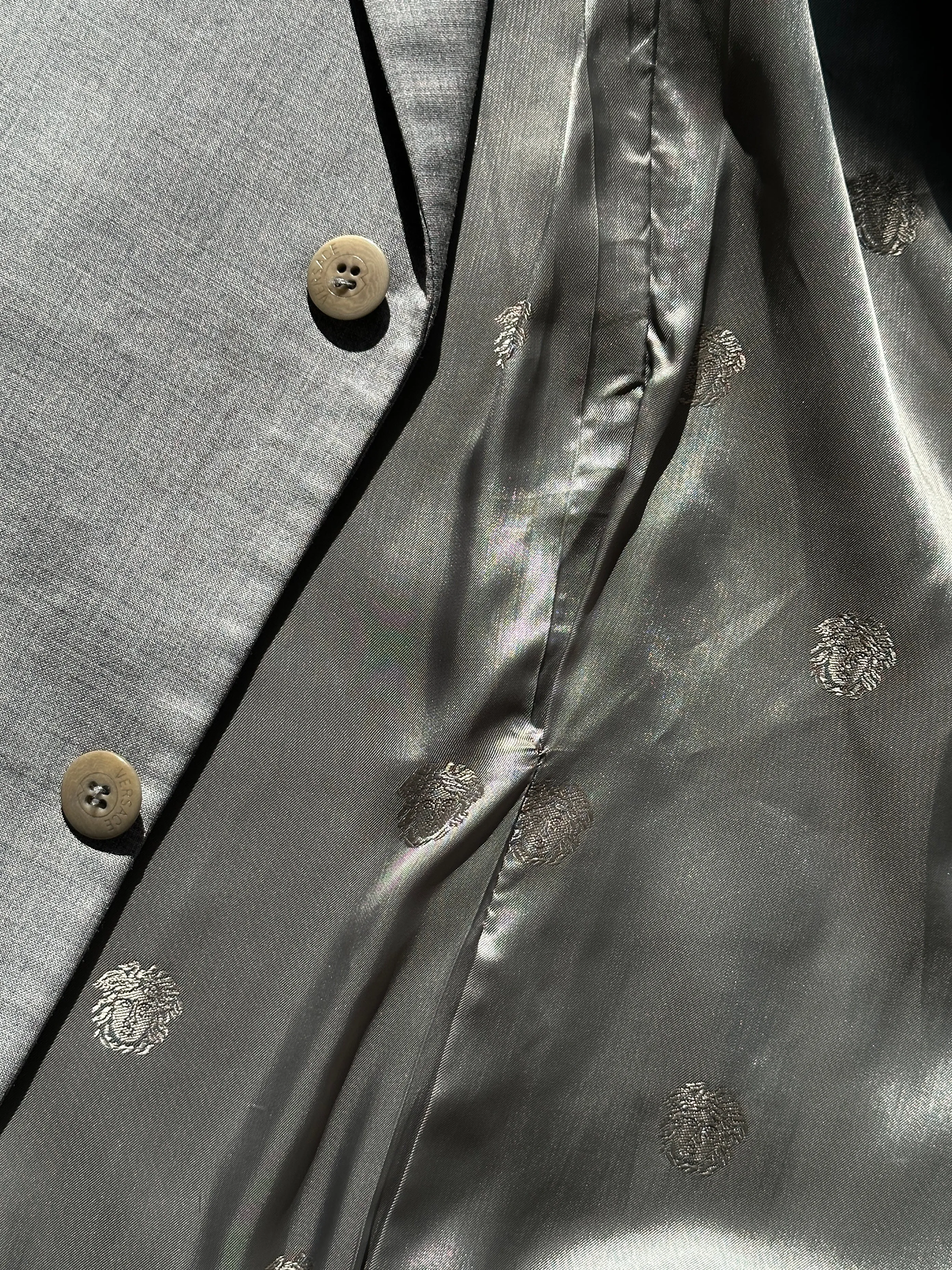 Versace Single Breasted Relaxed Wool Suit - 42R/W30