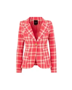 Watermelon Plaid Duchess Blazer