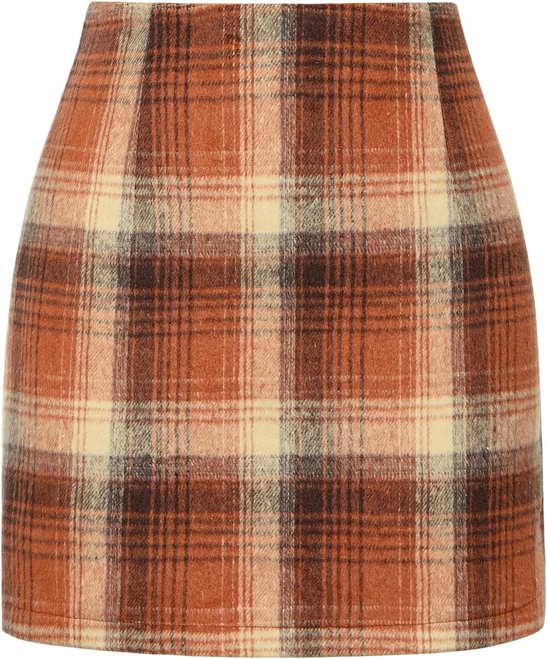 Womens Plaid Skirts High Waist Pencil Skirt Bodycon Mini Skirt Fall Winter Outfits for Women